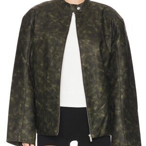REVOLVE Olive Leather Jacket